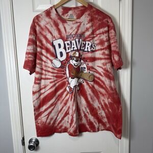 Buc-ees Shirt Baseball‎ Beavers Red Tie Dye 2023 Adult XL